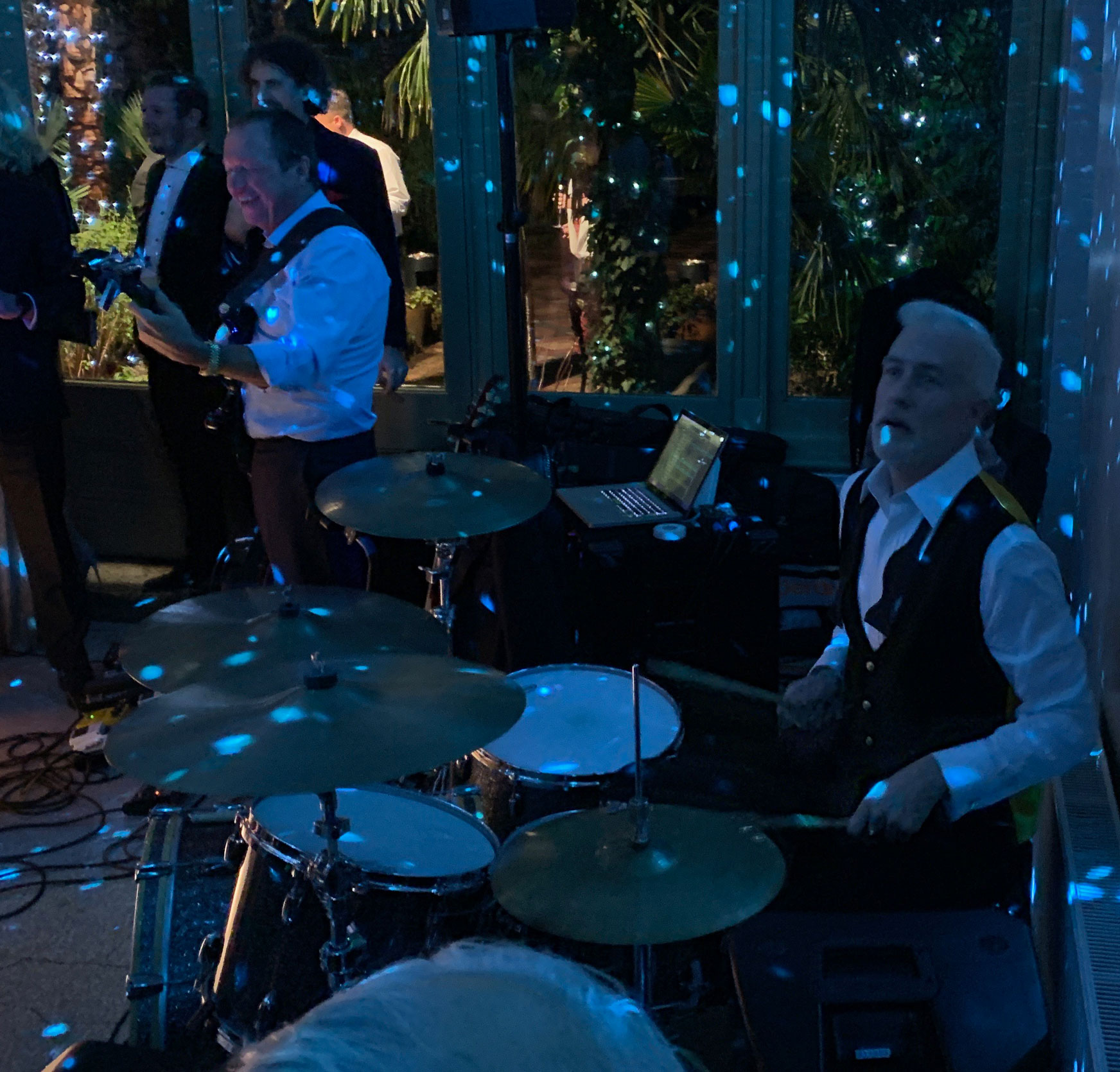 A band playing at a wedding
